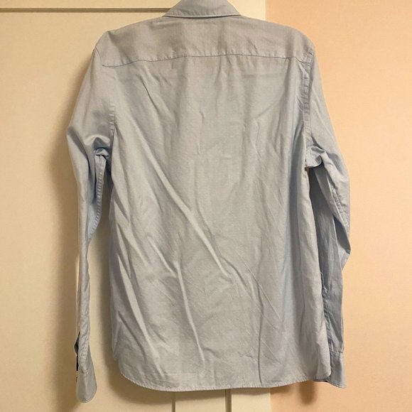 Timberland Shirt Long Sleeve Slim Fit Baby Blue Polker Dot Size M 100% cotton - Picture 2 of 7